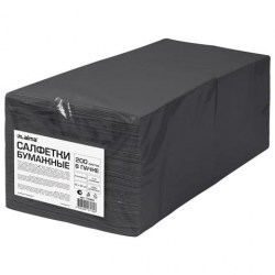 Салфетки бумажные 200л. Лайма 116660 черные, 33*33см, 2-х слойные, 1/4 сложение