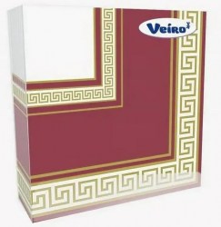 Салфетки бумажные 20л. "Veiro" 3-х сл Эллада бордо арт.33П3/20