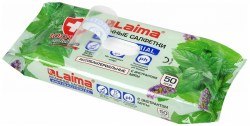 Салфетки влажные LAIMA 50шт антибактер., с экстрактом 128078