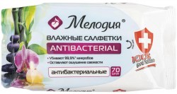 Салфетки влажные МЕЛОДИЯ 70 шт., АНТИБАКТЕРИАЛЬНЫЕ 129897