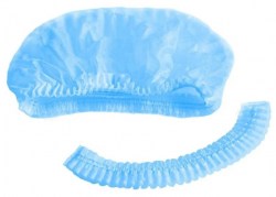 Шапочка-шарлотта спан-бонд голубая 100шт/уп SHP001BR 123330
