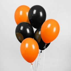 Шарик воздушный набор "Черный и оранжевый" пастель (50шт) 4826795