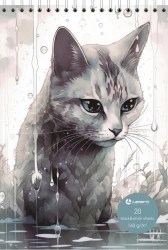 Скетчбук А5 20л. Lamark 71660 "Дождь" черная /белая бумага, спираль 160г/м2 