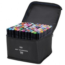 Скетчмаркеры 120цв WBZ 152576 1-6мм основные пулев/клинов двухстор, в чехле Самсон