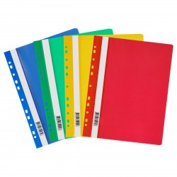 Скоросшиватель  пласт.с прозр верх Стамм ММ-30725/30727/30729/31598 перфор А4 ассорти 120мкм 368376