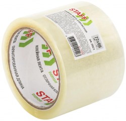 Скотч 72мм*66м прозрачный 40мкм STAFF 440088