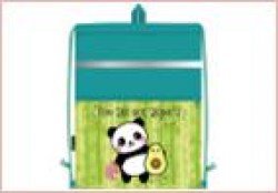 Сумка для обуви Lamark SB0022-01 "Панда+Авокадо" 33*42см, карман на молнии, светоотражающая лента