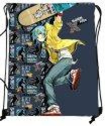 Сумка для обуви Нева Маркет DA-282 черный "СНОУБОРДИСТ" 33,5х41см, завязки 