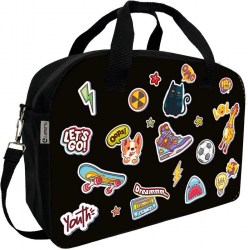 Сумка спортивная Lamark 0055-03 "Стикеры" 37х27х15 см