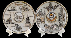 Тарелка декоративная "Сургут" диаметр 13см виды города