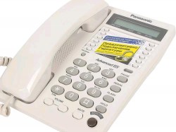 Телефон  Panasonic KX-TS 2362RUW белый /проводной, дисплей/