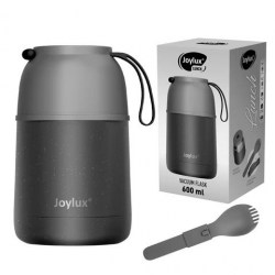 Термос JOYLUX (Джойлюкс) SUS304 "LUNCH" 600мл, для еды и напитков, ложка, вилка Самсон 700326