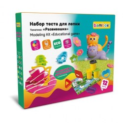 Тесто для лепки 12цв. BAMBOX (БАМБОКС) 107255 "Развивашка" 672г, с формочками и цифрами Самсон