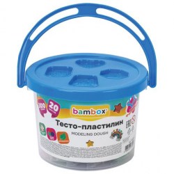 Тесто для лепки 20цв. BAMBOX (БАМБОКС) 107251 "Супер пластичное" 300г, пласт.банка, формы Самсон