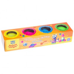 Тесто для лепки  4цв. Мульти-Пульти ТЛ_13472 "Енот на луне" 90г, неоновые цвета 243003