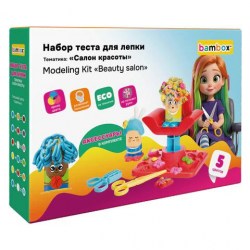 Тесто для лепки 5цв. BAMBOX (БАМБОКС) 107254 "Салон красоты" 325г, с парикмахерским креслом Самсон