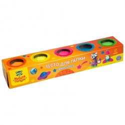 Тесто для лепки  5цв. Мульти-Пульти ТЛ_16735 "Енот на луне" 90г, неоновые цвета 254103