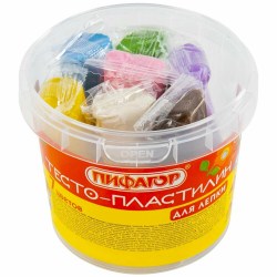 Тесто для лепки  7цв. ПИФАГОР 210г пласт стакан 104544
