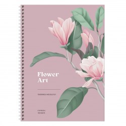 Тетрадь 100л. А4 БиДжи ТТ4гр100_лм 11220 "Flower art" клетка, тв. обложка, на спирали 341615