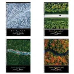 Тетрадь 120л А4 Brauberg 404071 клетка "Seasons" на спирали, ассорти