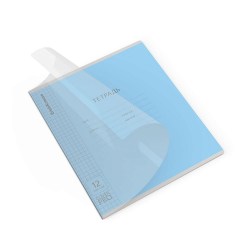 Тетрадь  12л. клетка "Классика" 65682 CoverPrо голубая, с пластиковой обложкой /Полиграфика/