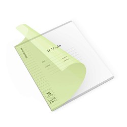 Тетрадь  18л. линейка "Классика" 56367 CoverPrо Neon зеленая, с пластиковой обложкой 