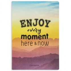 Тетрадь  40л Brauberg 403766 "ENJOY THE MOMENT" клетка SoftTouch, бежевая бумага 70 г/м2