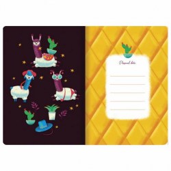 Тетрадь  40л Brauberg 403786 "ЗАБАВНЫЕ ЛАМЫ" клетка SoftTouch, бежевая бумага 70 г/м2