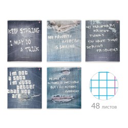 Тетрадь  48л. Альт 7-48-1172 "Джинса new" клетка, ассорти