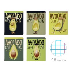 Тетрадь  48л. Альт 7-48-1207 "AVOCADO STYLE" клетка, ассорти