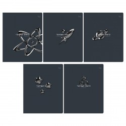 Тетрадь  48л БиДжи Т5ск48 61093 "Chrome" клетка, черный, ассорти 370633