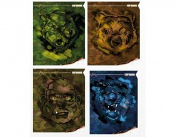 Тетрадь  48л Centrum 71829 "Милитари. Звери" клетка, ПВХ обложка, ассорти 