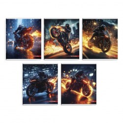 Тетрадь  48л Феникс 68557 "Огненный байк" клетка, ассорти