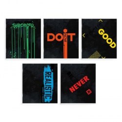 Тетрадь  48л Феникс 68560 "Яркие слова" клетка, ассорти