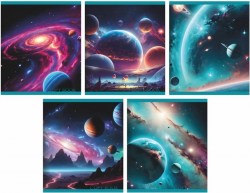 Тетрадь  48л Lamark 4824-20 "Галактика" клетка, мелованный картон