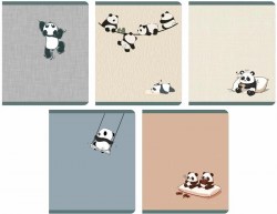 Тетрадь  48л Lamark 4824-43 "День панды" клетка, на скобе, матов ламин 