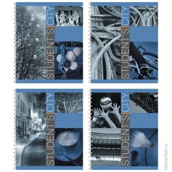 Тетрадь  60л. Полиграфика 37625 клетка "Student's City" клетка на спирали