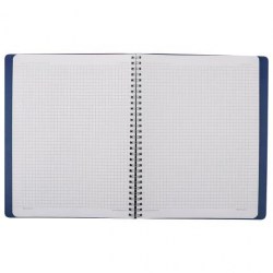 Тетрадь  80л. А4 Brauberg 111048 "Office PRO" клетка, синяя, гибкая, кожзам, на спирали 