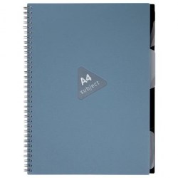 Тетрадь  80л. А4 Brauberg 405364 клетка, Синяя, пластиковая обложка, 4 разделителя, на спирали 