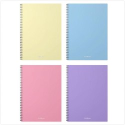 Тетрадь  80л. А4 ErichKraus 50163 клетка "Pastel" пластиковая обложка, на спирали, ассорти