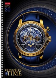 Тетрадь  80л. А4 Хатбер 80Т4лофлB1гр "TIME" клетка, на пружине 3D 068318