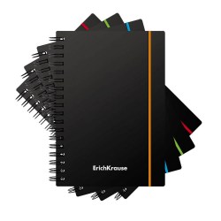 Тетрадь  80л. А6 ErichKraus 53140 "Accent" клетка, пласт.обложка, на спирали, на резинке