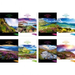Тетрадь  80л. БиДжи 2136 "Mountains" клетка, на спирали, двойная обложка