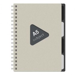 Тетрадь  80л. Brauberg 405366 клетка, Бежевая, пластиковая обложка, 4 разделителя, на спирали 