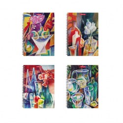 Тетрадь  80л. ErichKrause 53150 клетка "Glass" тв. обложка, на спирали, ассорти