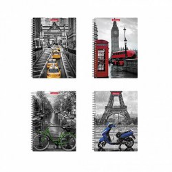 Тетрадь  80л. ErichKrause 53154 клетка "Travel" тв. обложка, на спирали, ассорти