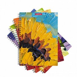 Тетрадь  80л. ErichKrause53148 клетка " Flowers" тв. обложка, на спирали, ассорти