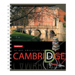Тетрадь  80л. Полиграфика 37630 "Cambridge" клетка, на спирали, уф-лак