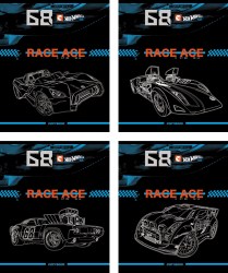 Тетрадь  80л. Полиграфика 39589 "Hot Wheels Concept" клетка, на спирали