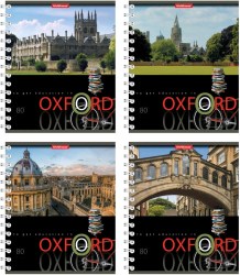 Тетрадь  80л. Полиграфика 42687 "Oxford" клетка, на спирали 